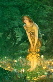 Midsummer Eve, painting by Edward Robert Huges, 1908