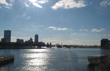 Overlooking the river from the Boston Science Museum cafeteria